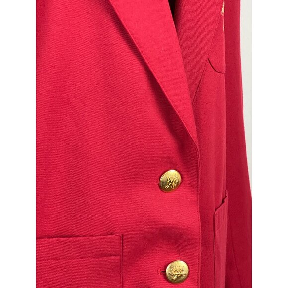 Spiegel Workshop Red Blazer Authentic Vintage Jacket Golden Buttons Embroidered - Picture 8 of 12
